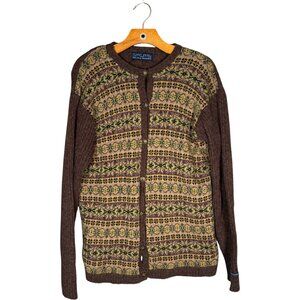 Vintage Point Zero Wool (?) Cardigan Sweater Eclectic Grandpa Funky S